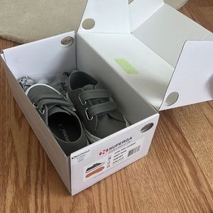 Kids superga classic sneaker Velcro grey sage 11